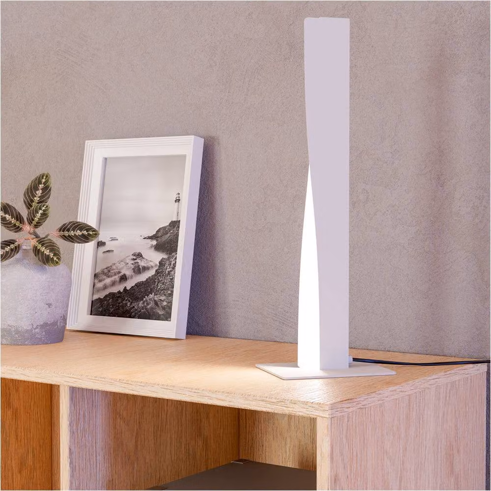 Loops 2 Pack Modern Grey and White LED Table Lamps with Bulbs Included – 2