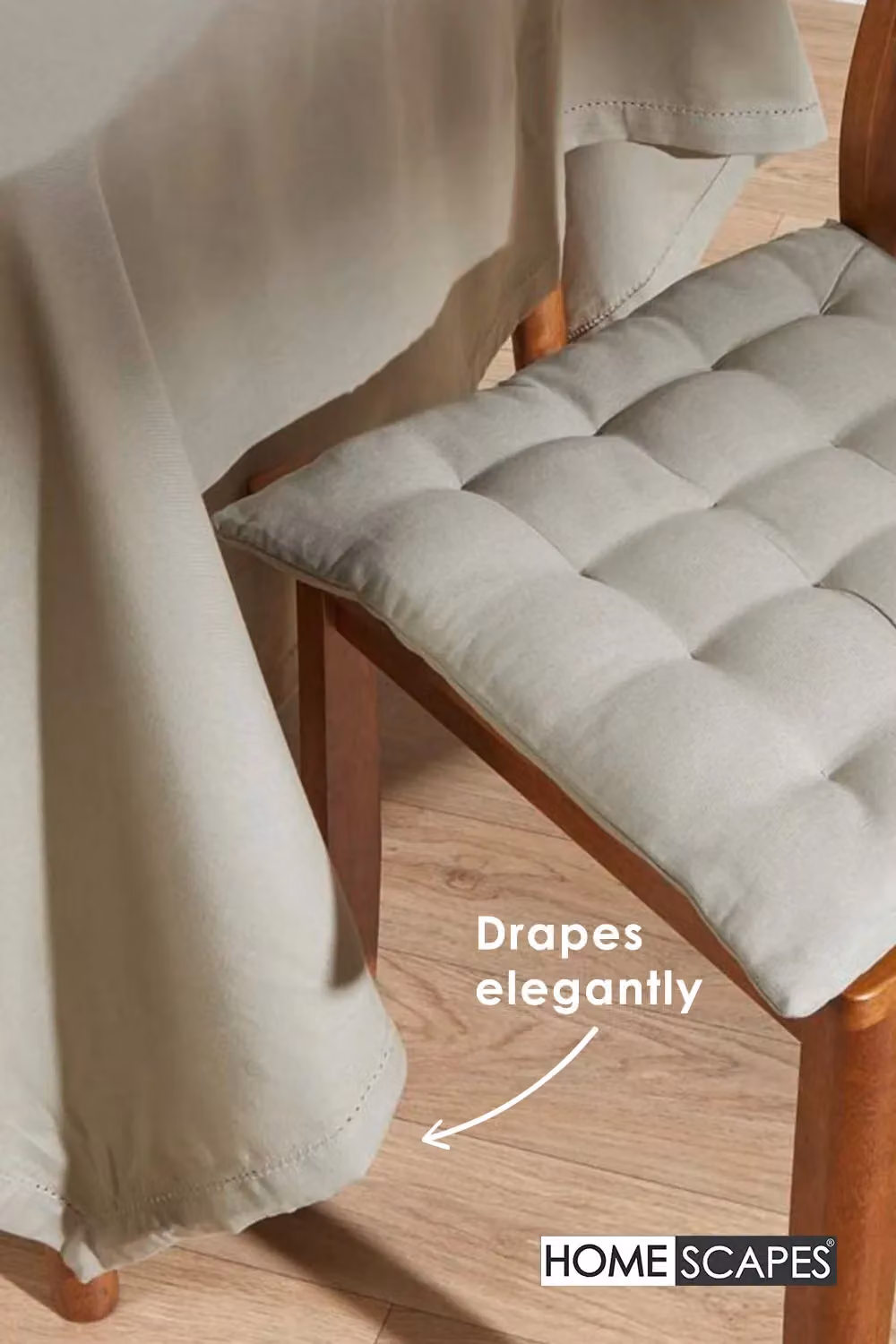 Homescapes Plain Grey Cotton Square Tablecloth, W/D: 137 x 137 cm – 3