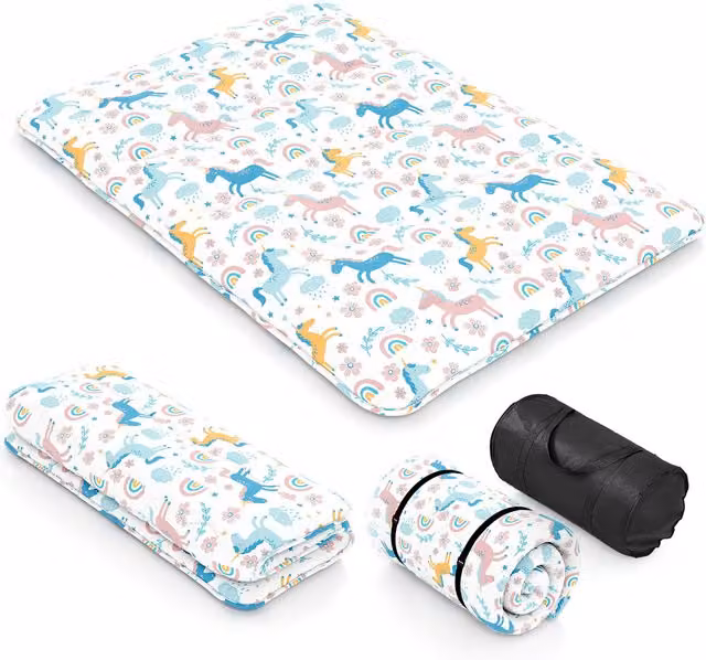 Costway Japanese Floor Mattress in Multicolour and White, Double
