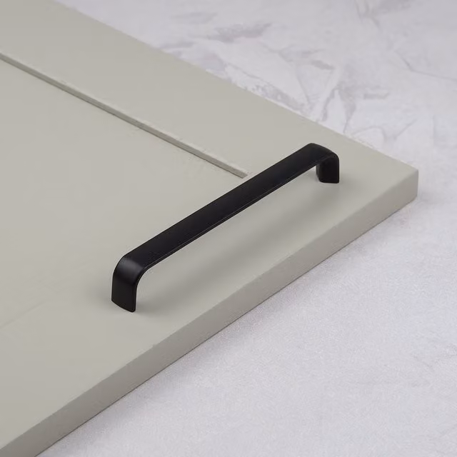 Handle & Home Curved Cabinet D Handle in Matt Black Zinc, 160mm