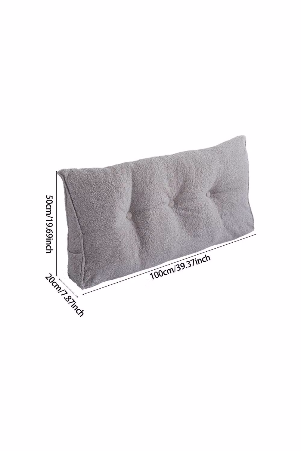 Living and Home Grey Triangle Wedge Headboard Pillow Backrest Support Cushion – 4