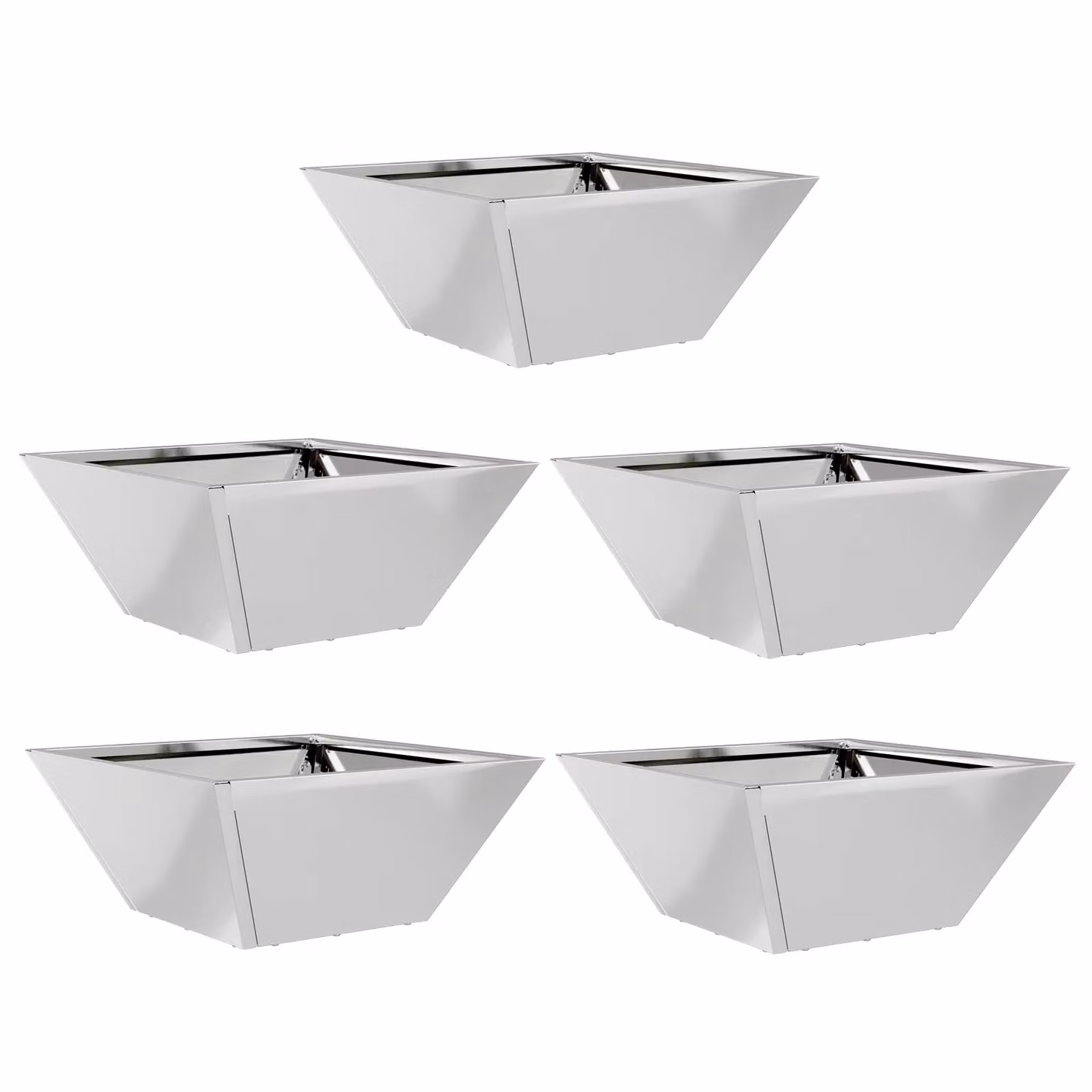 Berkfield Home Garden Tub Planters, 5 Piece Set, Silver and Grey Galvanised Steel, W/D/H: 35 x 35 x 15 cm – 2