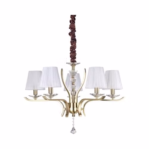 Ideal Lux Pegaso 5 Light Pendant Light in Gold and Brass