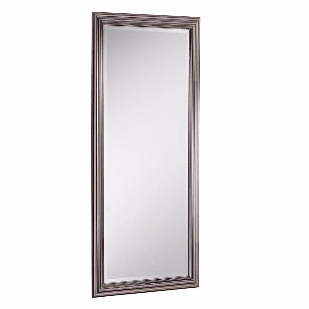 Yearn Mirrors Dark Chrome Minimalist Rectangular Wall Mirror in Silver, H 166.5 x W 75 cm – 3