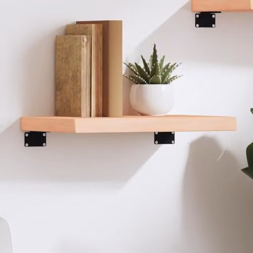 vidaXL Wall Mounted Oak Wood Shelf, Brown, W/D/H: 40 x 30 x 2-4 cm – 2