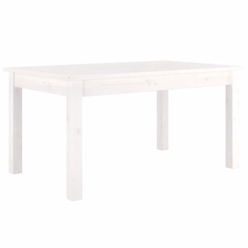 Berkfield Home White Solid Wood Pine Coffee Table W: 80 cm, D: 50 cm, H: 40 cm – 2