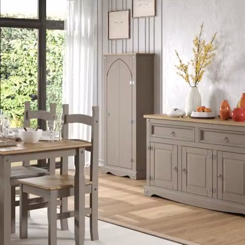 Core Products Corona Grey Waxed Pine Vestry Cupboard Storage Unit H 143.5 x W 60.0 x D 31.59 cm – 2
