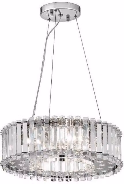 Netlighting Crystal Skye 6 Light Chrome Ceiling Pendant with Crystals and G9 Base