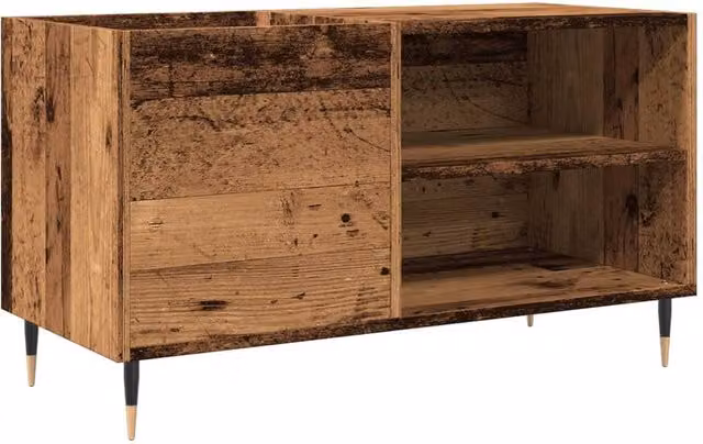 Berkfield Home Record Cabinet in Old Wood Brown, W/D/H: 84.5 x 38 x 48 cm