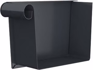 Lindab Rectangular Steel Gutter Left Hand Stop End, 140mm, Anthracite Grey