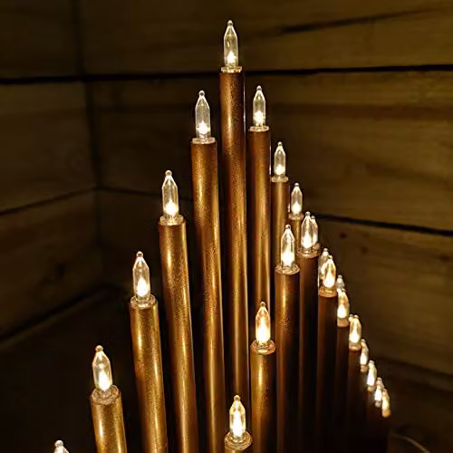 Premier Gold Metal Christmas Candlebridge with 33 Warm White LEDs, Height: 36 cm – 3