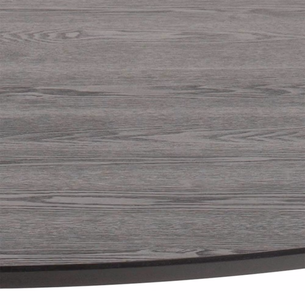 Wyld Haus Ibiza Round Dining Table in Black with Ash Wood Finish, Diameter: 110 cm – 4