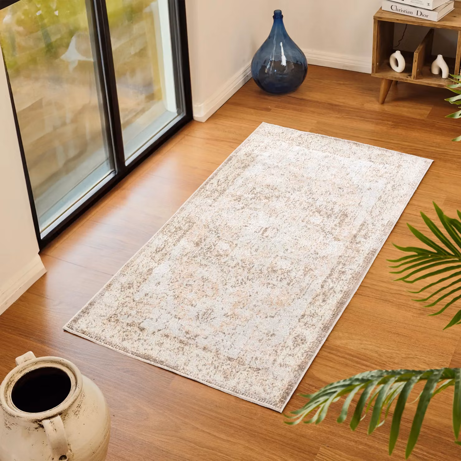 Livabliss Lilian Machine Washable Vintage Boho Rectangular Rug, Brown and Coral, W: 66 cm, L: 120 cm – 3