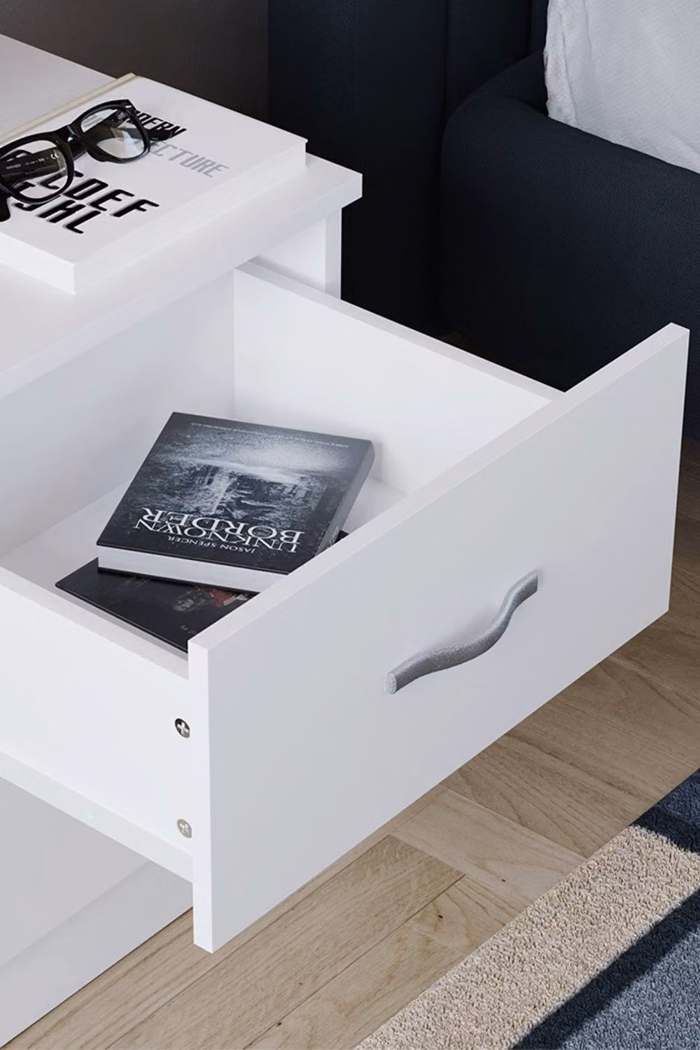 HD Designs Riano 2 Drawer Bedside Cabinet in White – 4
