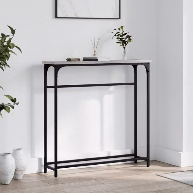 Berkfield Home Grey Sonoma Console Table, W/D/H: 75 x 19.5 x 75 cm – 1