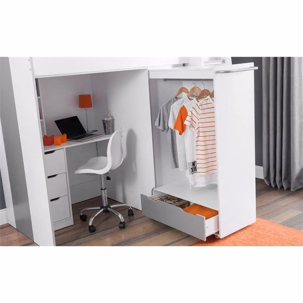 Ashfield White Single Space Saver Highsleeper Cabin Bed with Stairs and Drawers in Solid Pine Wood – 2