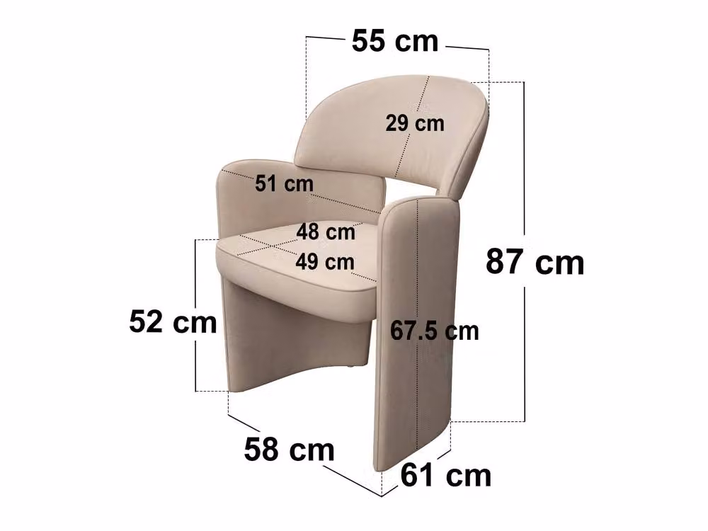 Solace+Co Elin Round Sintered Stone Effect Dining Table and Estella Chair Set of 4 in Beige and Brown – 2