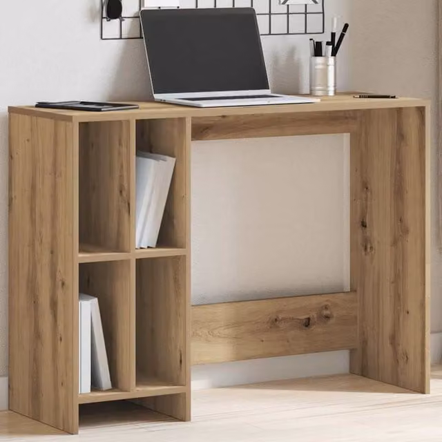 Berkfield Artisan Oak Writing Desk in Brown, W/D/H: 102.5 x 35 x 75 cm – 1