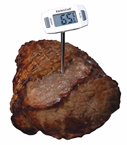 KitchenCraft Digital Food Thermometer Probe with Protective Cover in White – 2