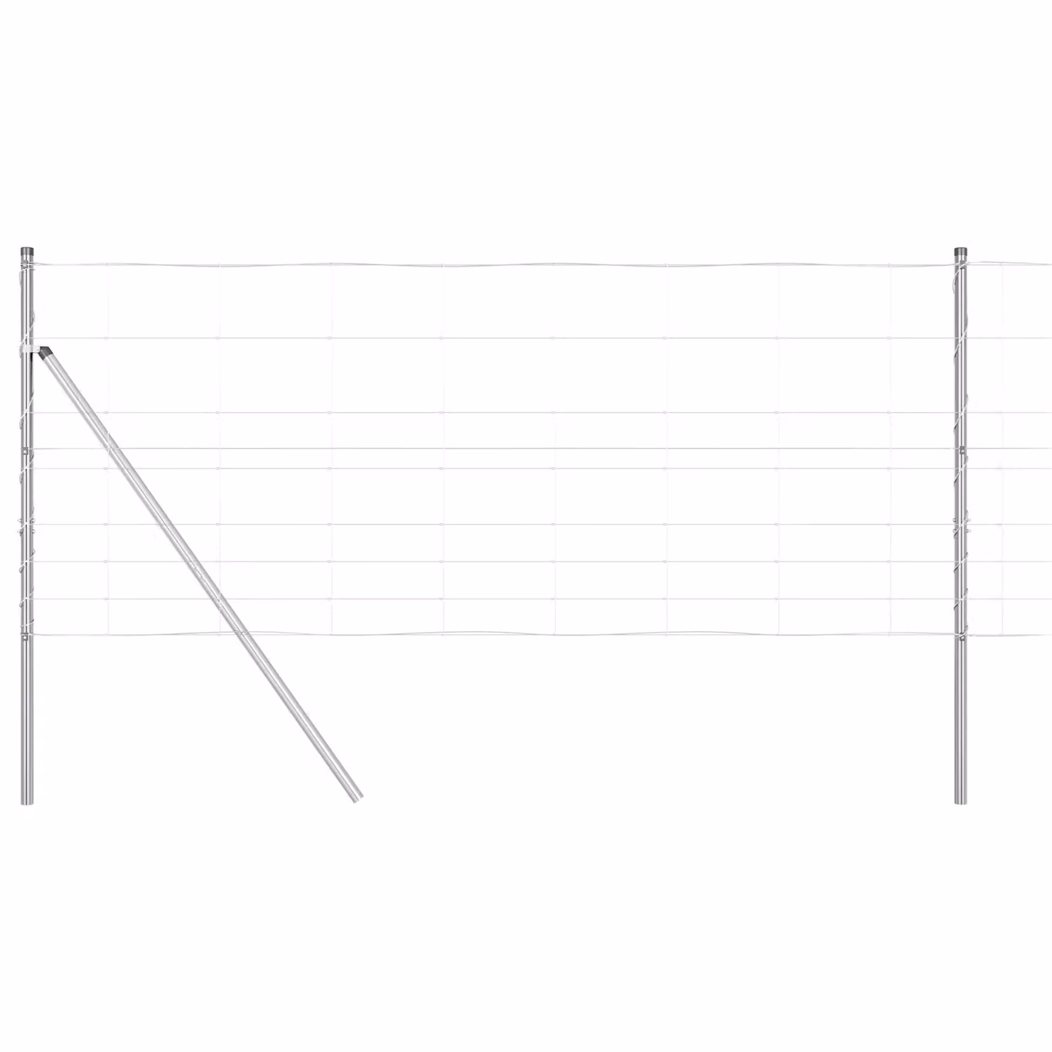 Berkfield Home Field Fence Galvanised Steel in Silver, 1 x 25 m – 2