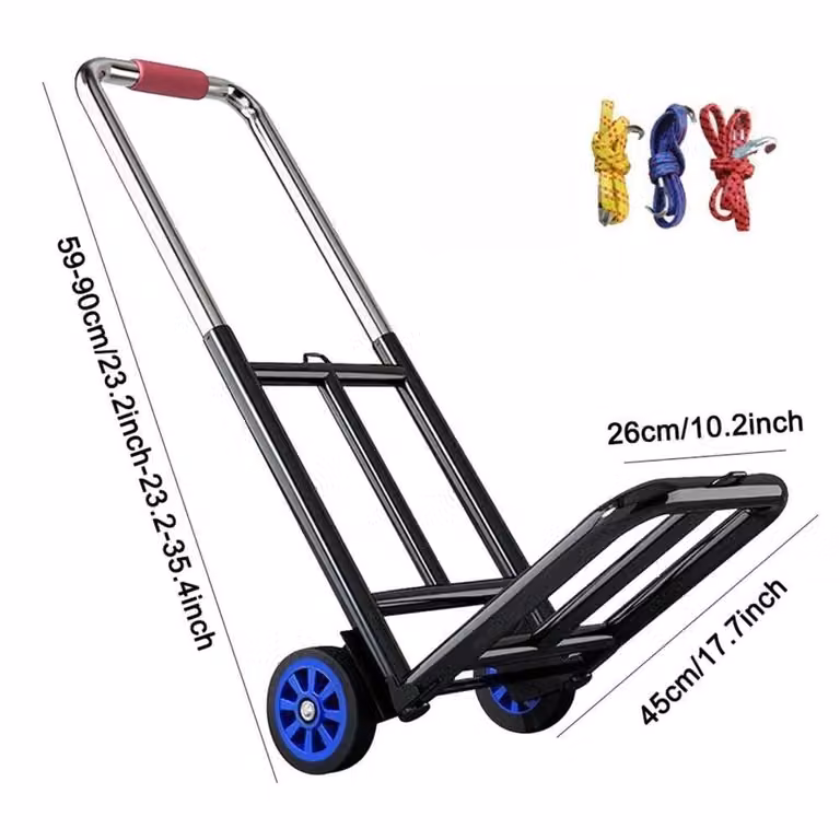 Kelvenix Heavy Duty Folding Wheelbarrow in Black, W: 52 cm, L: 1000 cm