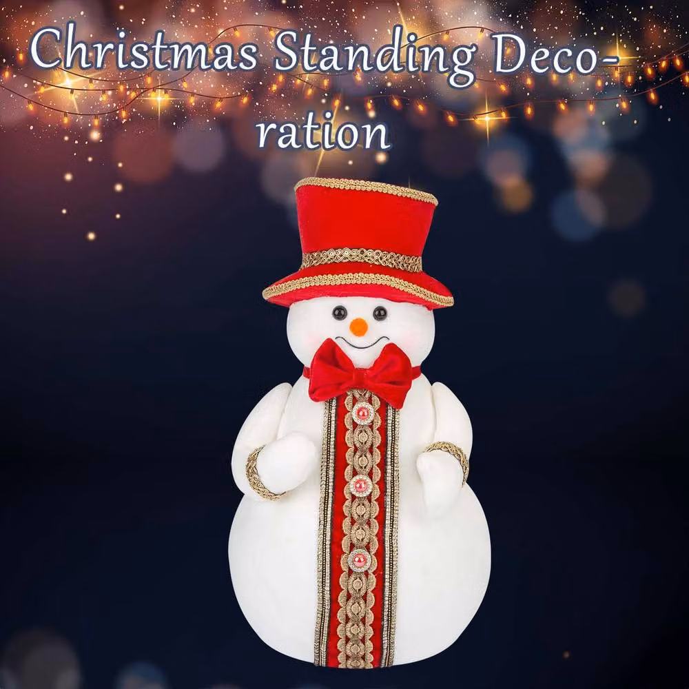 VFM e-Store Christmas Snowman Decoration in White and Red, H 39 cm x W 20 cm – 2
