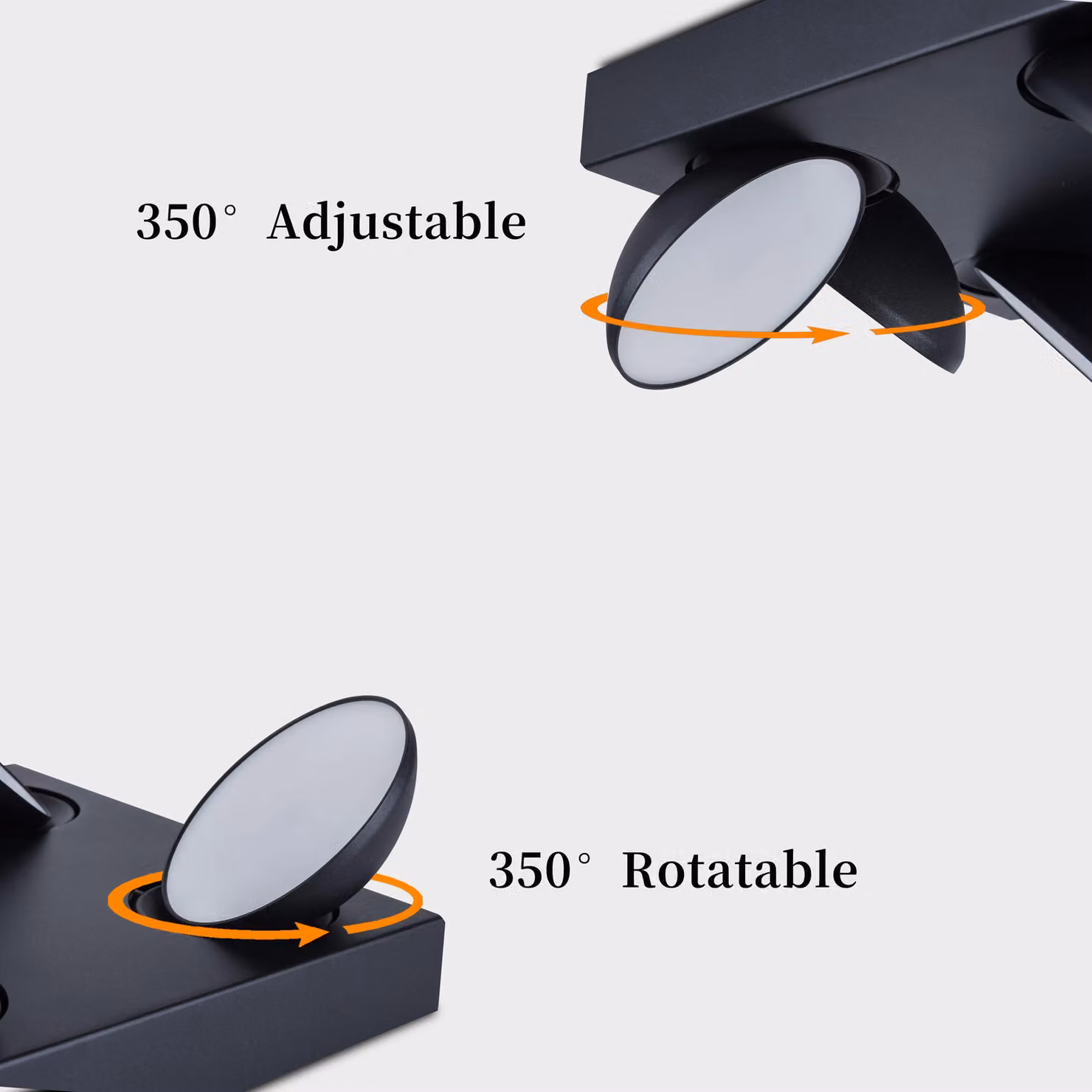 Harper Living 4 Way Square LED Ceiling Spotlight, Dimmable and Adjustable, Warm White 3000K, Black – 4