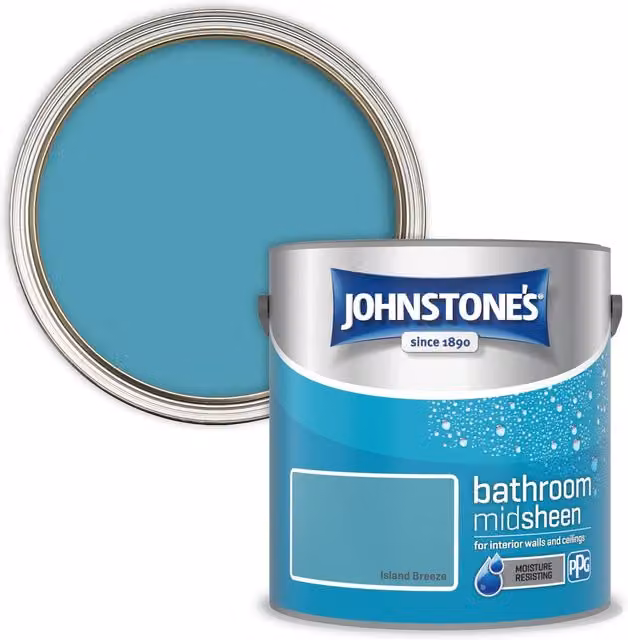 Johnstone's Island Breeze Bathroom Mid-Sheen Paint in Turquoise Blue