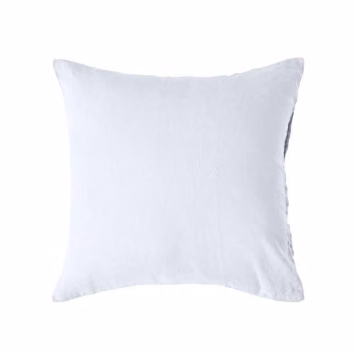 Homescapes European Linen and Combed Cotton Pillowcase, White, W/D/H: 40 x 40 x 40 cm – 1