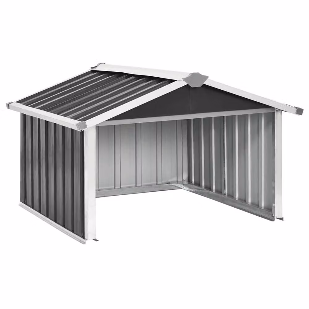 Berkfield Home Garden Robot Lawnmower Shed in Anthracite Black Galvanised Steel, W/D/H: 92 x 97 x 63 cm – 2
