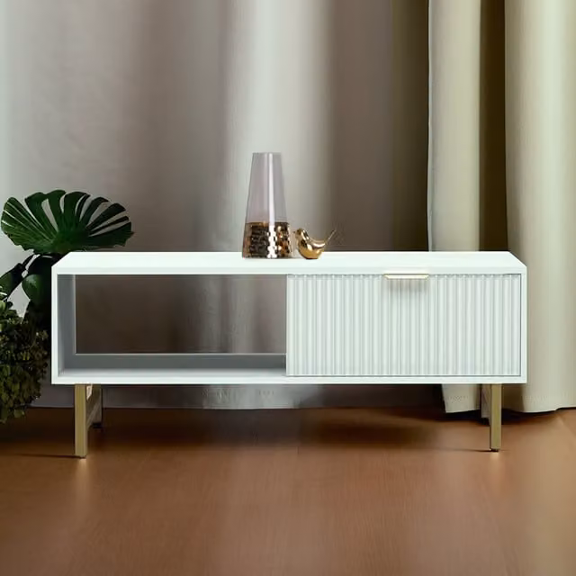 Kosy Koala Vienna Rectangular Coffee Table with Storage in White and Gold
