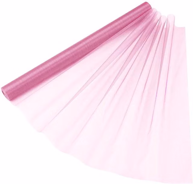 Neel Blue Organza Sheer Fabric Roll in Rose, W: 70 cm, L: 15 m