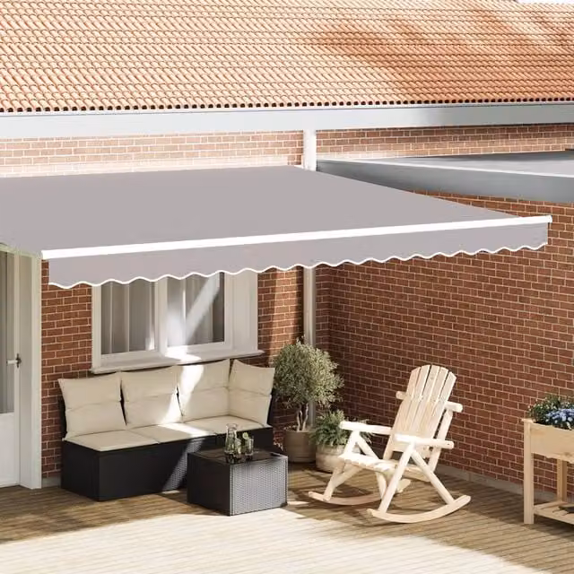 Berkfield Home Awning Valance in Light Grey for 4.5 m Frame, W: 4.3 m, H: 0.2 m – 1