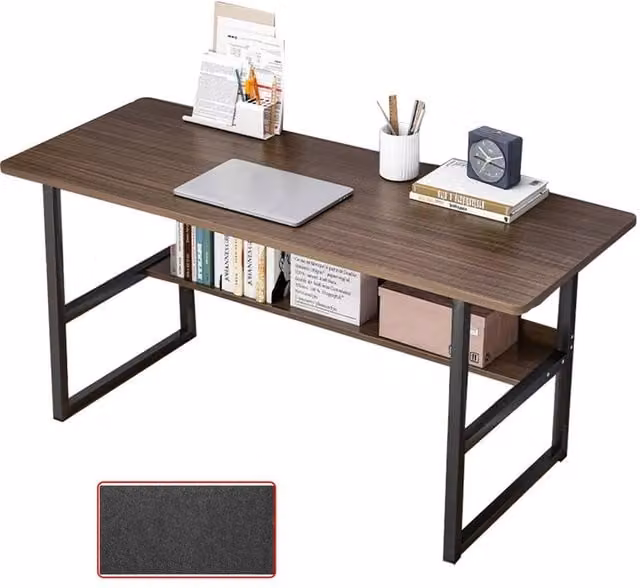 EONLION Brown Home Office Computer and Writing Desk, W/D/H: 120 x 40 x 72 cm