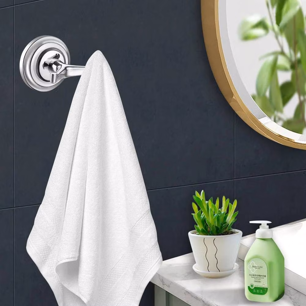 FLAVORA Chrome Wall Mounted Towel, Robe and Coat Hook in Silver, W: 52 cm – 4
