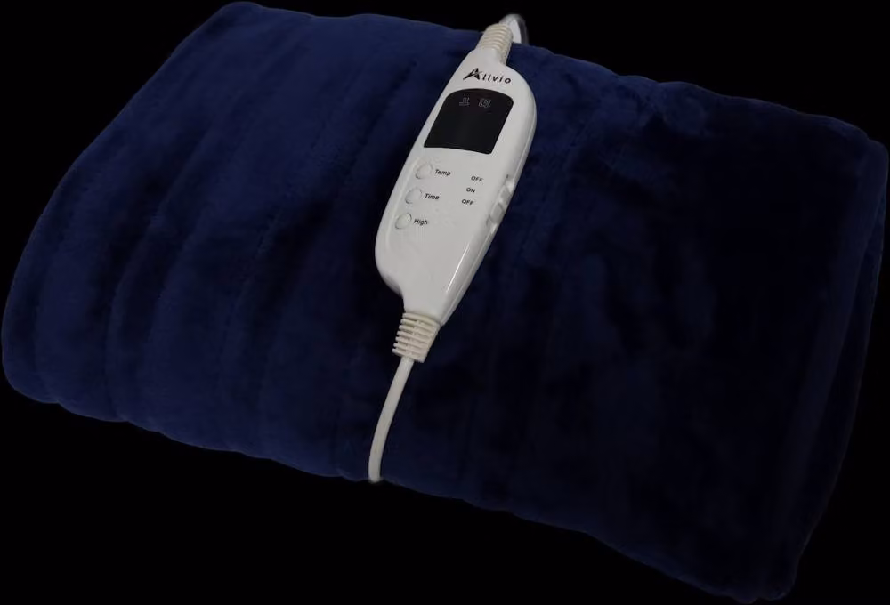 Alivio Premium Electric Heated Flannel Blanket in Blue, W/D/H: 130 x 160 cm – 9