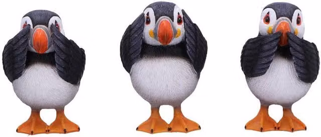 Nemesis Now Three Wise Puffin Figurines, Multicolour, Height: 9 cm
