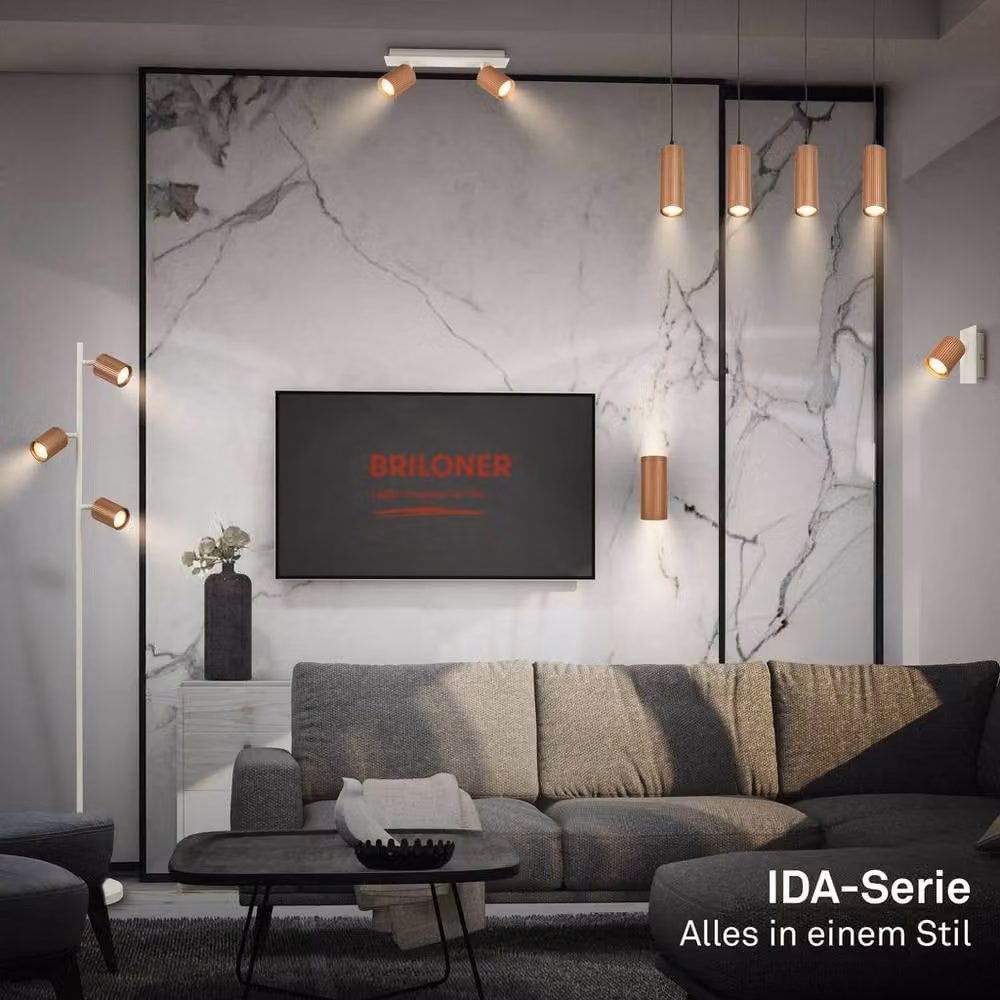 Briloner Coffee Height Adjustable 4 Light Pendant Light in Copper for GU10 Bulbs – 5