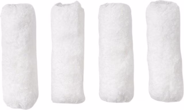 LickTools Eco Friendly Medium Pile Polyester Paint Roller Refill Sleeves, Pack of 4, White, Diameter: 10.16 cm