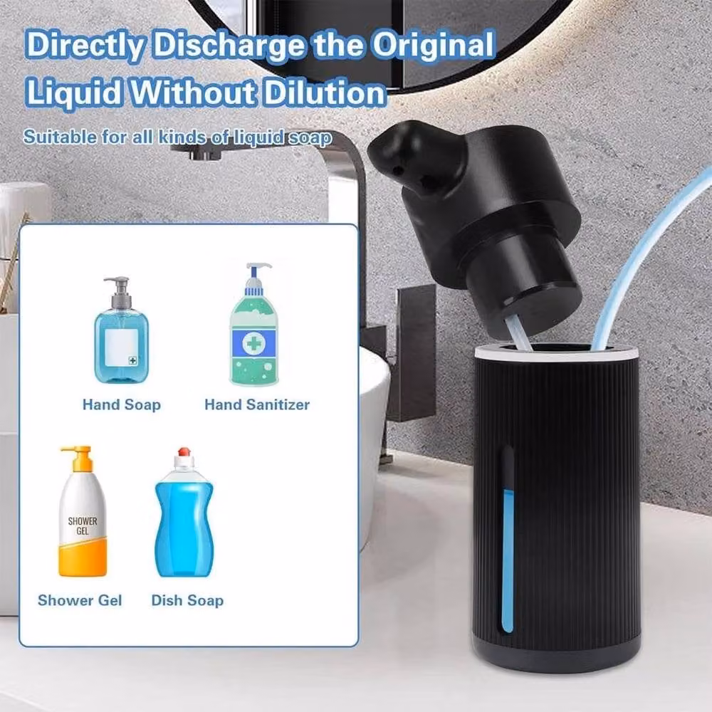 PAWNORA Automatic Soap Dispenser, Black, 420ml – 4