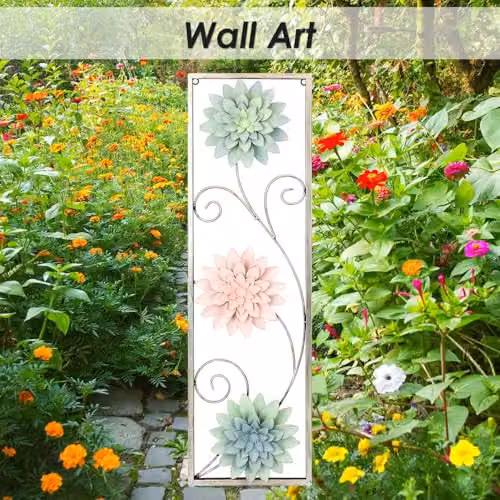 VFM e-Store Multicolour Floral Metal Wall Art, W: 71 cm, H: 21 cm – 2