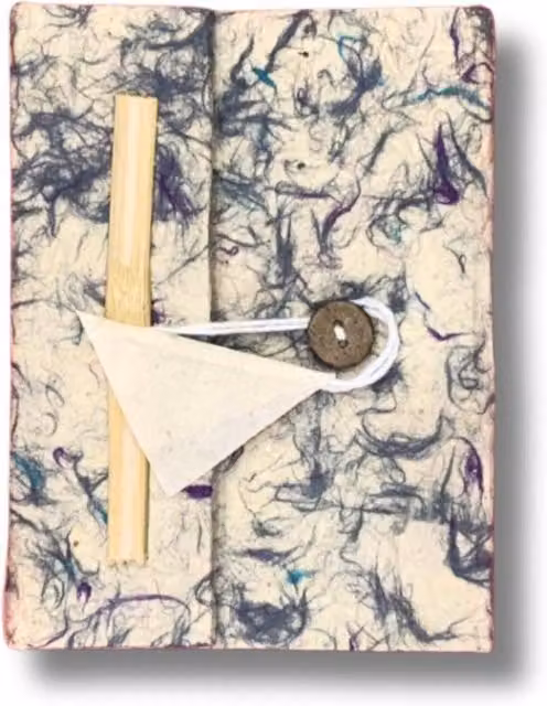 KDMK Mini Lokta Blue Cotton Notebook, Eco Friendly and Handcrafted
