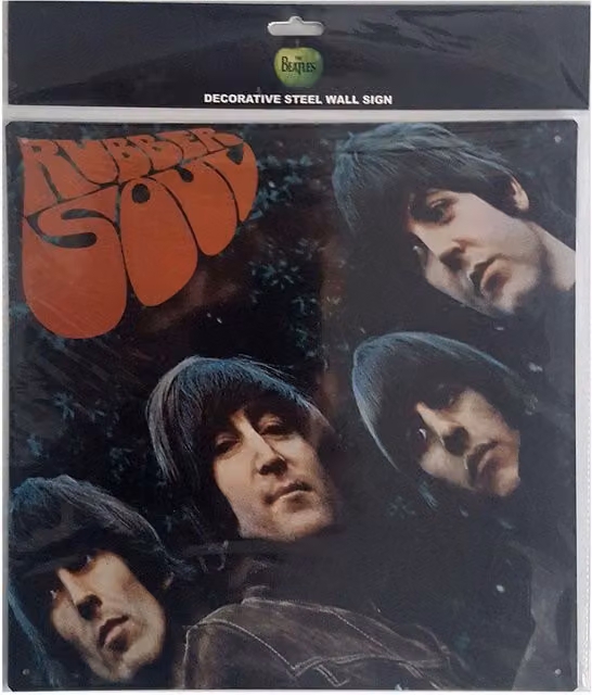 The Beatles Rubber Soul Album Cover Metal Hanging Plaque, Multicoloured, W/D/H: 30 x 30 x 1 cm