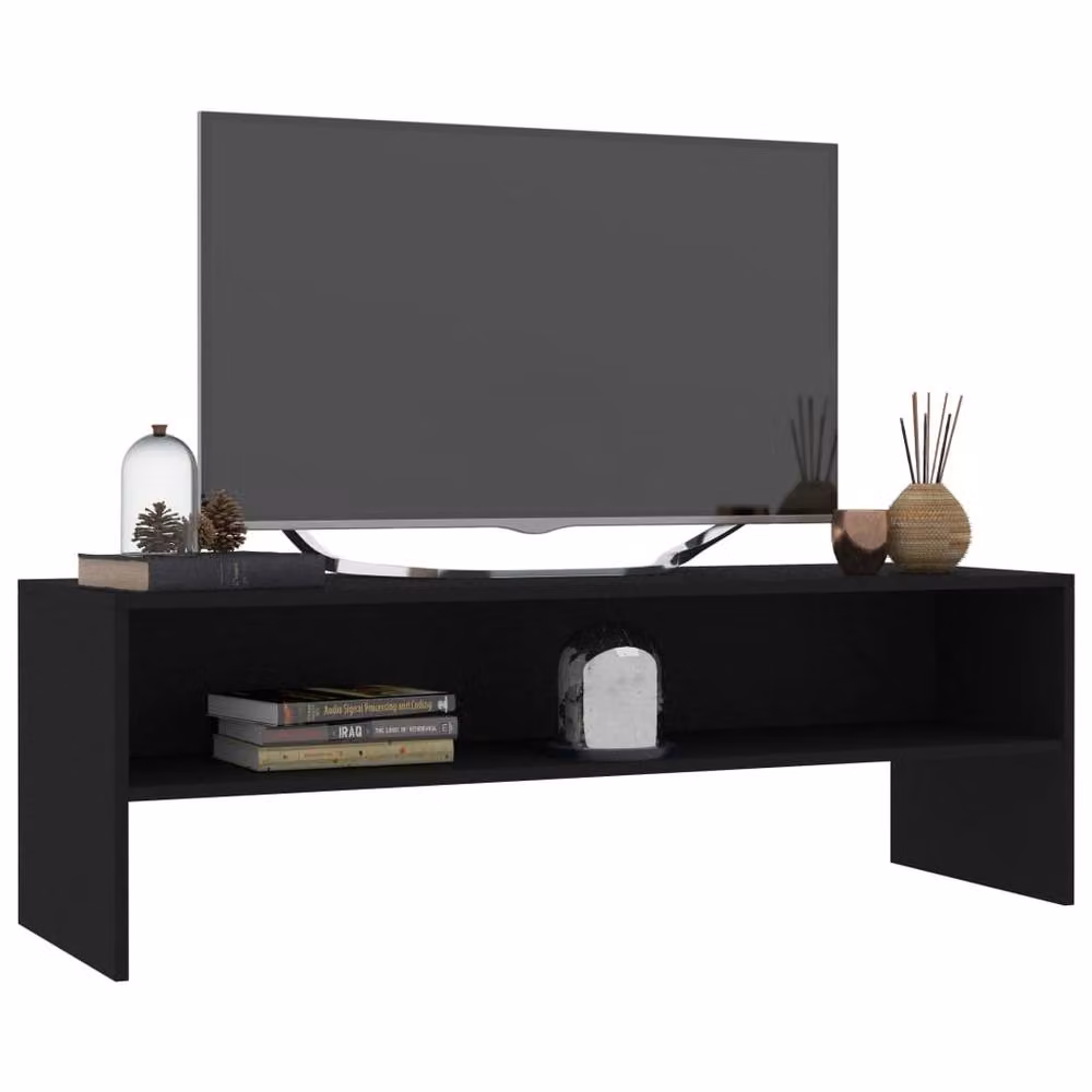 Berkfield Home Black TV Cabinet in Engineered Wood, W/D/H: 120 x 40 x 40 cm – 3