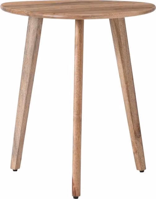 MH London Armstrong Mid-Century Round Mango Wood Side Table in Brown