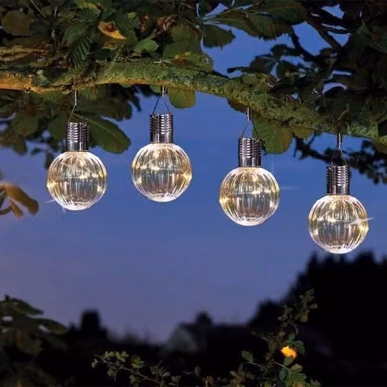 Marco Paul 4pc Solar Orb with Firefly Effect Lights in Transparent – 1
