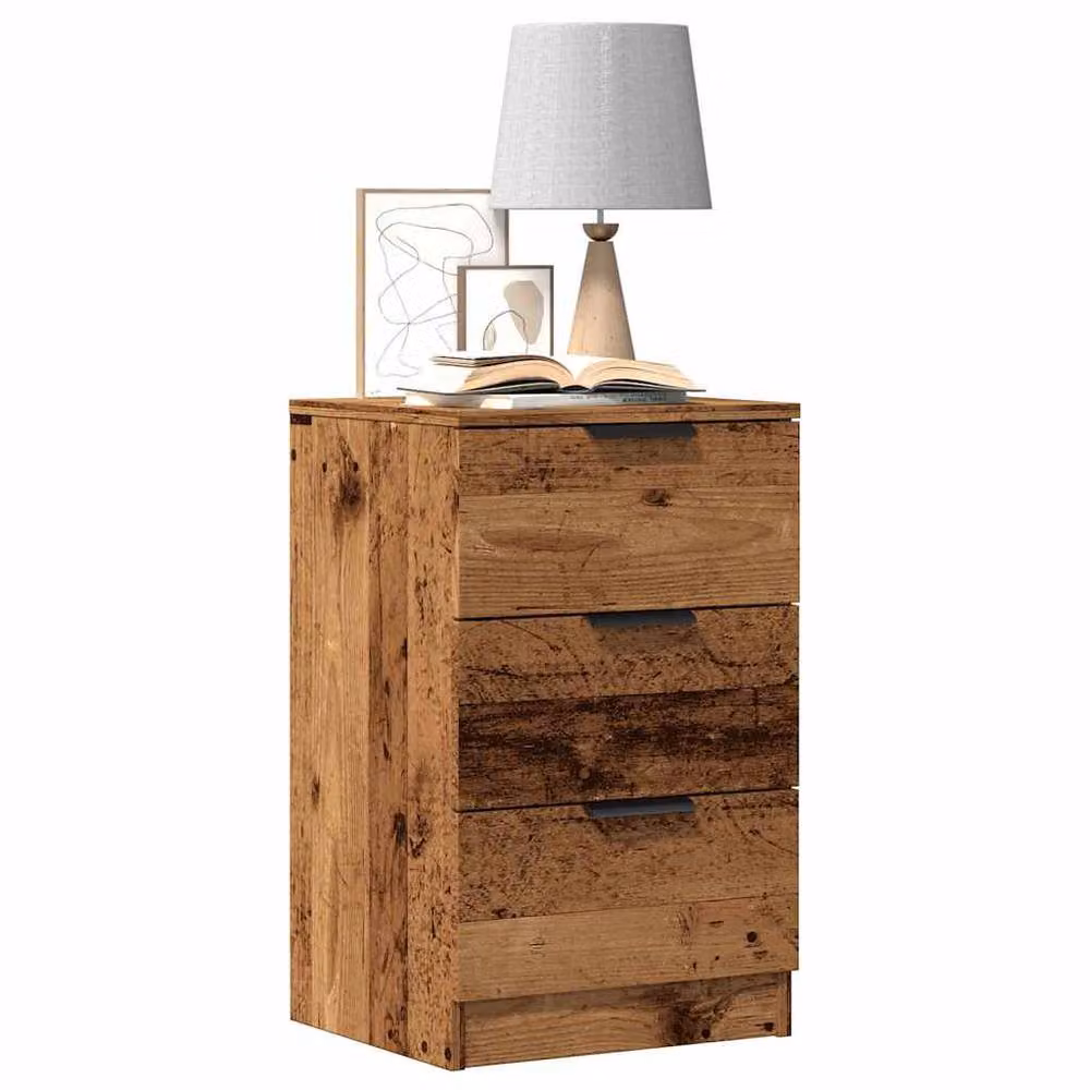 Berkfield Home Set of 2 Bedside Cabinets in Old Wood Brown, W/D/H: 40 x 36 x 65 cm – 2