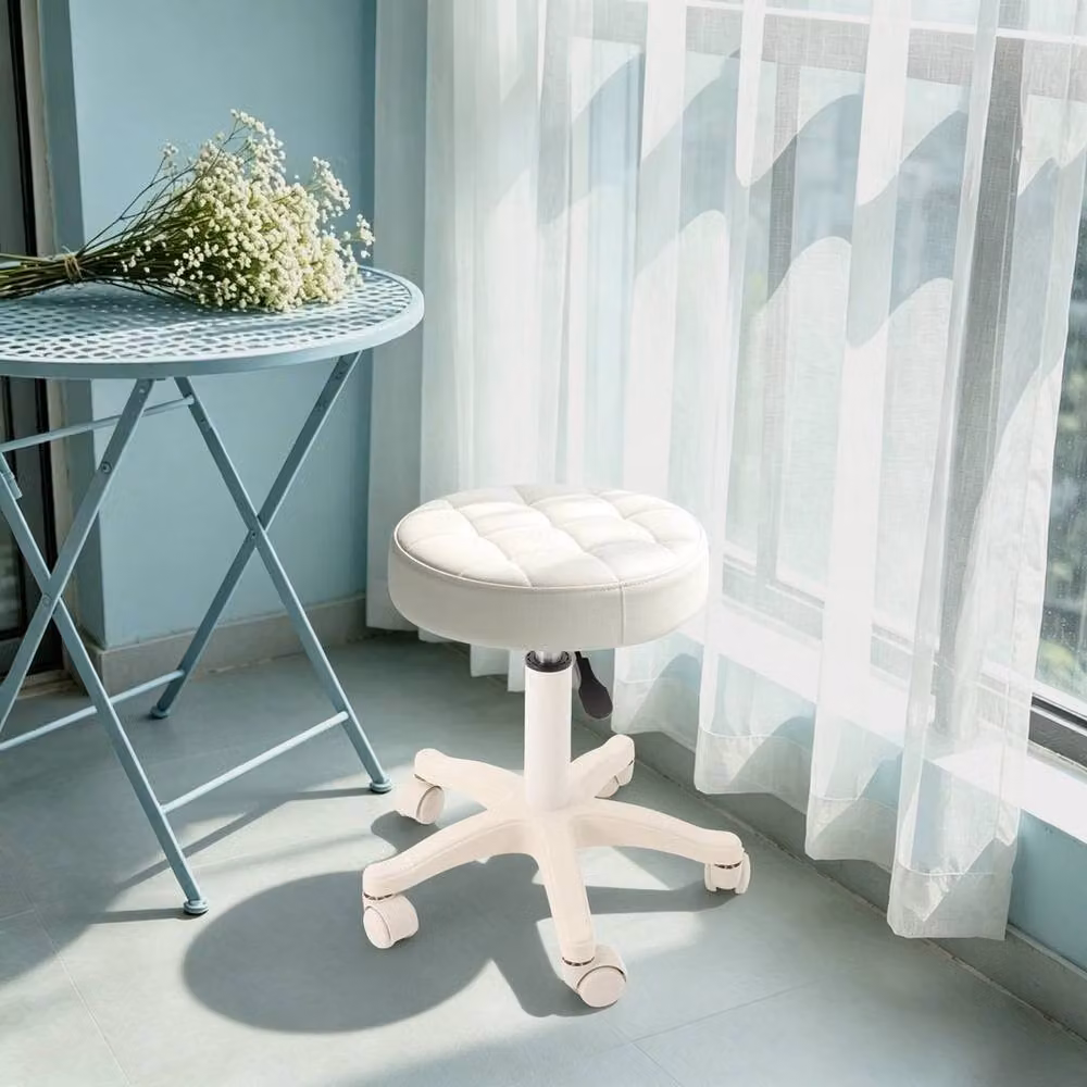 Kelvenix Height Adjustable Swivel Bar Stool in White – 2
