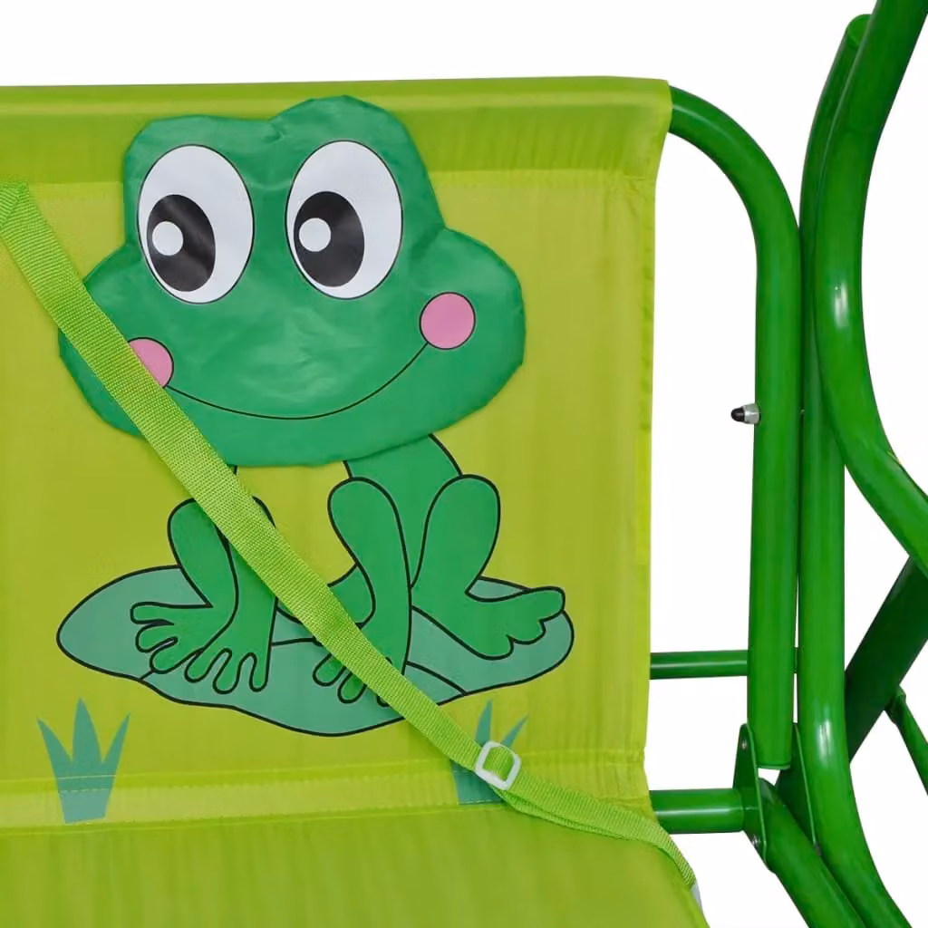 Berkfield Home Kids Swing Seat with Sun Canopy in Green – 2