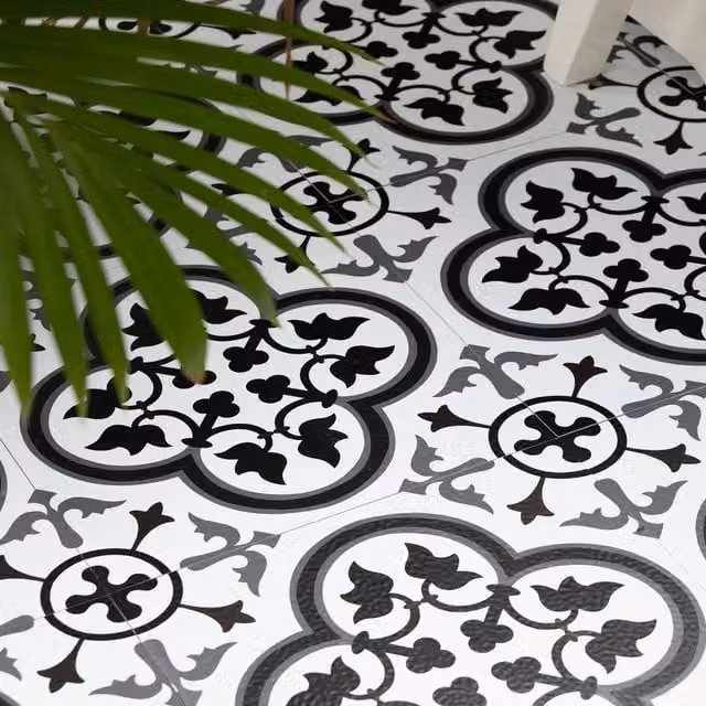 FloorPops Villa Self Adhesive Vinyl Floor Tiles, Multicolour, Pack of 10 (0.93sqm), W/D/H: 30.48 x 30.48 x 0 cm